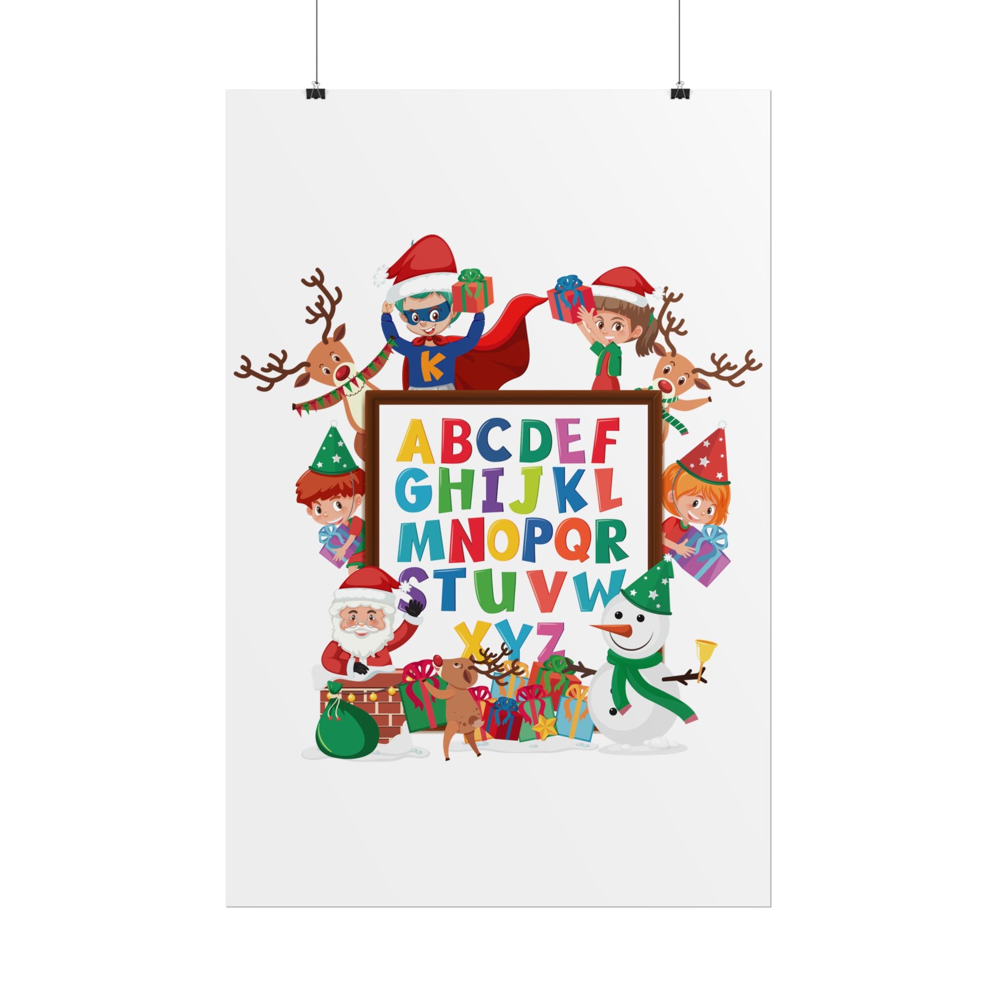 Rolled Posters - Christmas alphabet with super kiddo - [[{"value":"Wonderwear Kid"}]]