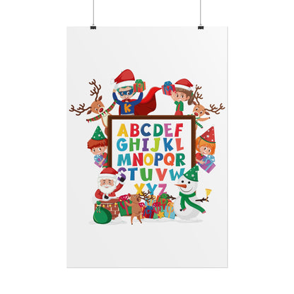 Rolled Posters - Christmas alphabet with super kiddo - [[{"value":"Wonderwear Kid"}]]