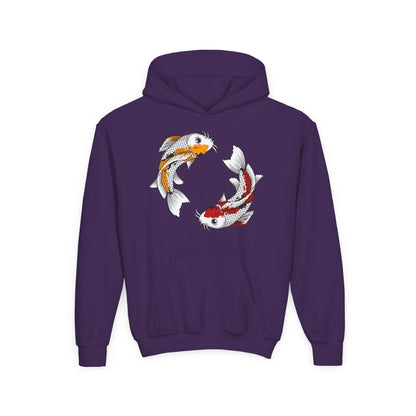 Youth Heavy Blend Hooded Sweatshirt - Koi fish Printify