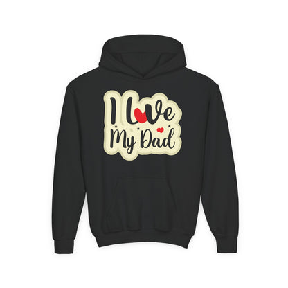 Youth Heavy Blend Hooded Sweatshirt - i love my dad Printify