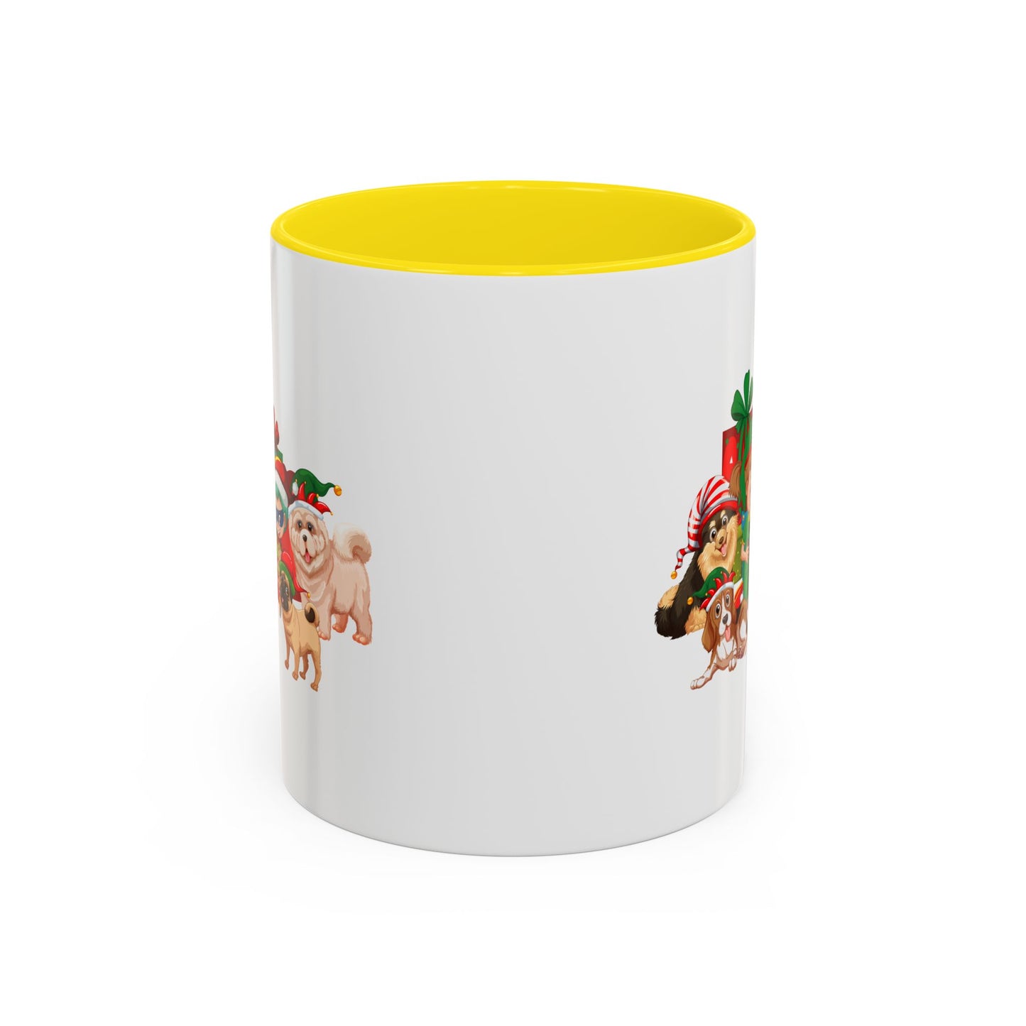 Accent Coffee Mug - Christmas with super kiddo pet friends without text