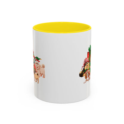 Accent Coffee Mug - Christmas with super kiddo pet friends without text - [[{"value":"Wonderwear Kid"}]]