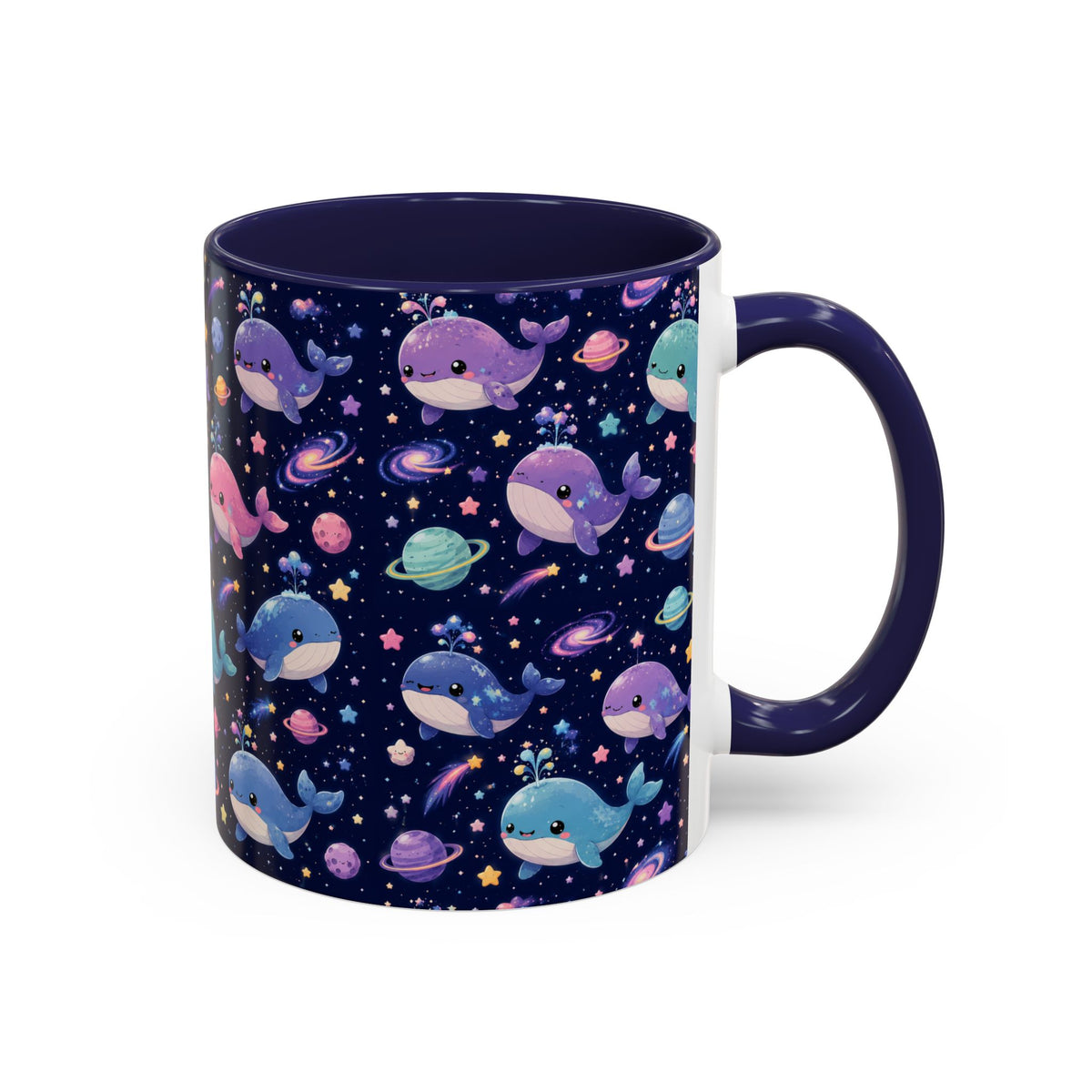 Accent Coffee Mug  (11/15 oz) - Cosmic Whale Adventure