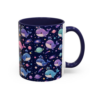 Accent Coffee Mug  (11/15 oz) - Cosmic Whale Adventure
