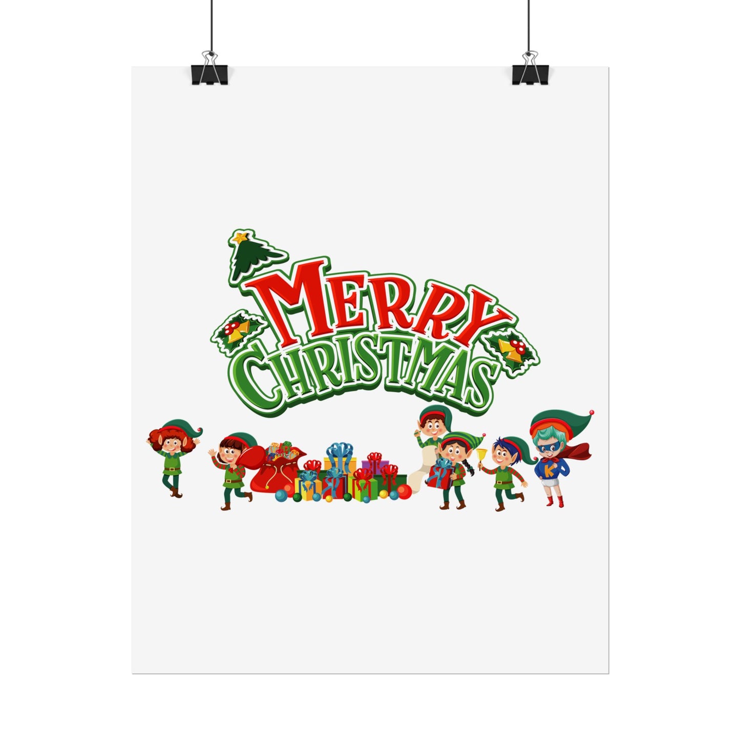 Rolled Posters - Merry christmas from super friends - [[{"value":"Wonderwear Kid"}]]