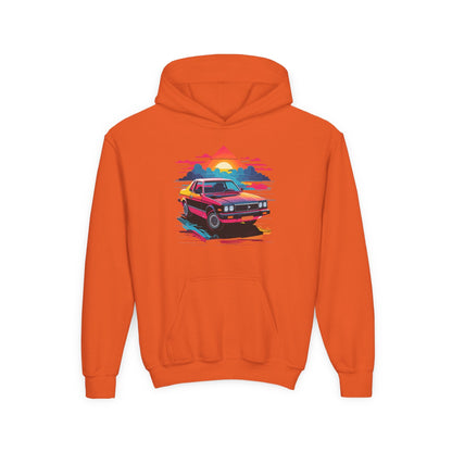 Kids Retro Car Hoodie Printify