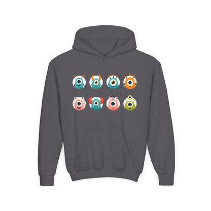 Youth Heavy Blend Hooded Sweatshirt - One eye monsters Printify