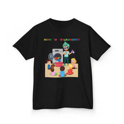 Kids Heavy Cotton™ Tee - super kiddo teaching laundry - [[{"value":"Wonderwear Kid"}]]