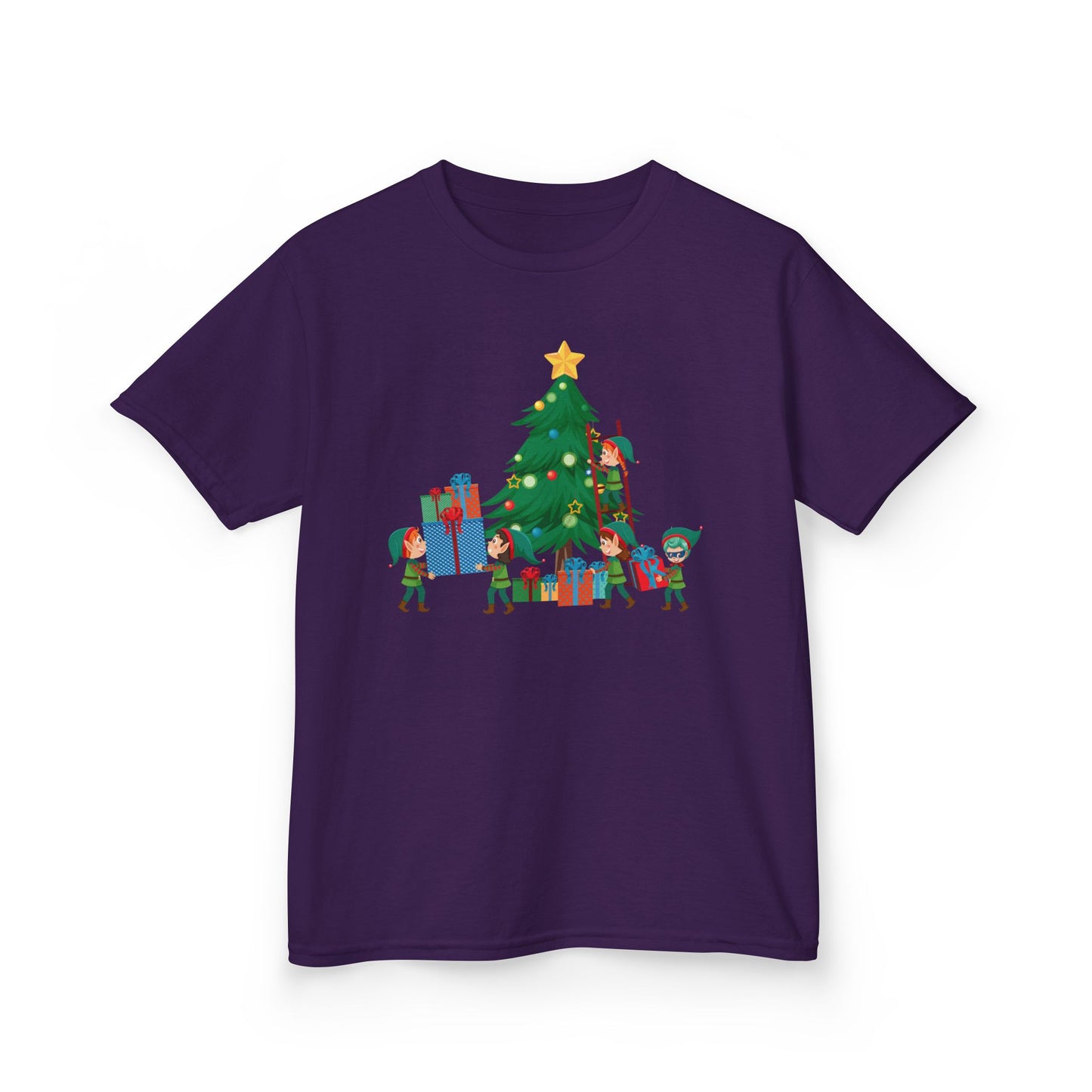 Kids Heavy Cotton™ Tee - Super kiddo putting gifts on christmas tree - [[{"value":"Wonderwear Kid"}]]