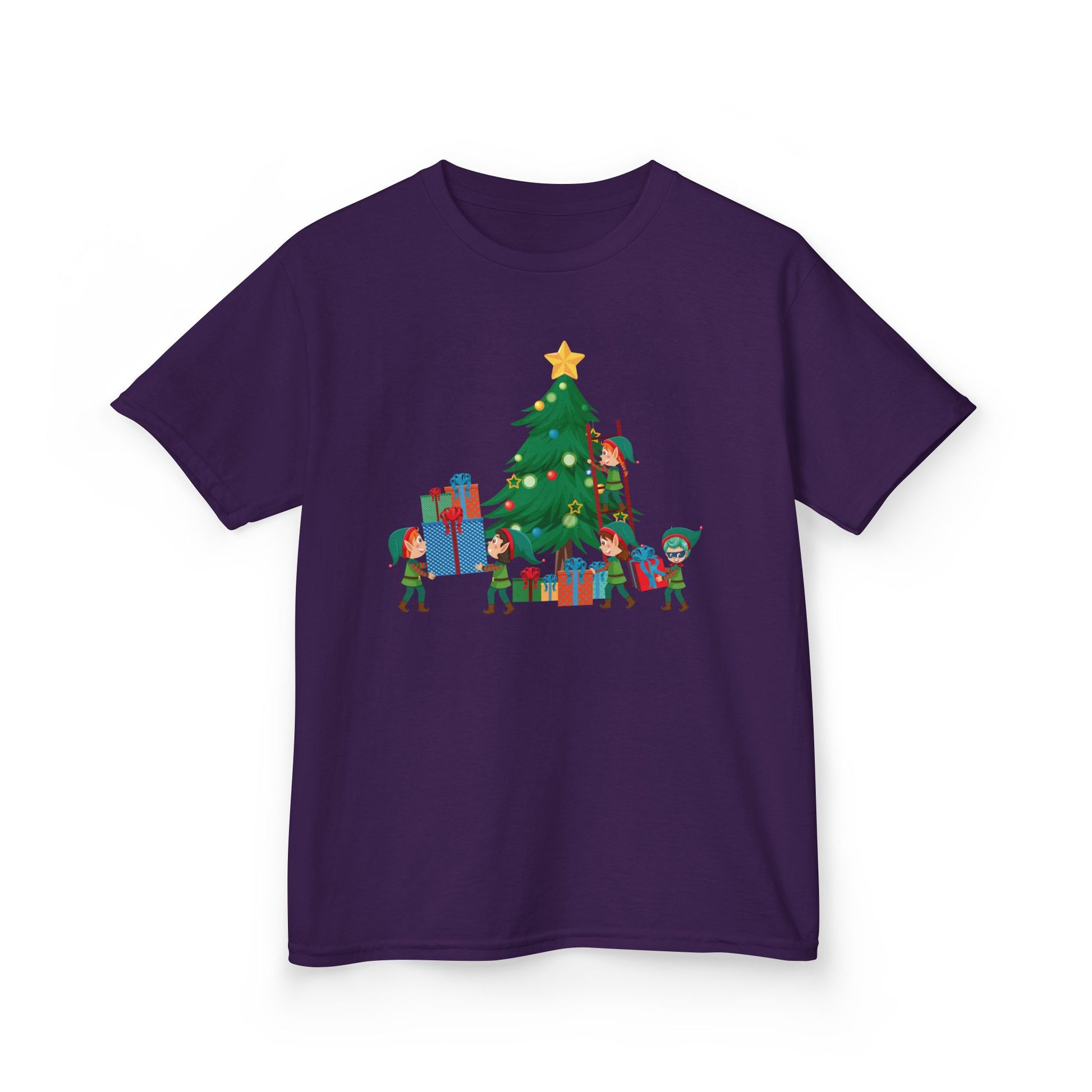 Kids Heavy Cotton™ Tee - Super kiddo putting gifts on christmas tree - [[{"value":"Wonderwear Kid"}]]