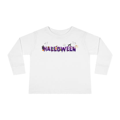 Toddler Long Sleeve Tee - Holloween word Printify