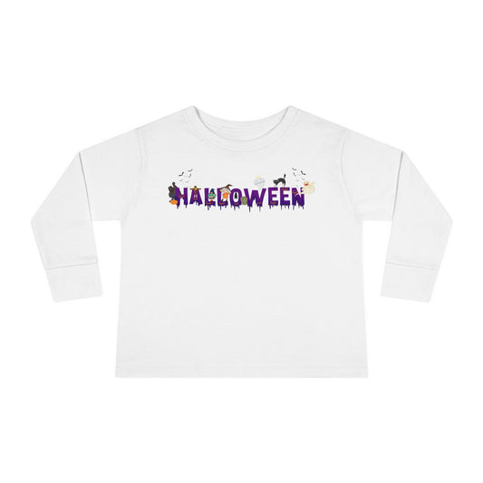Toddler Long Sleeve Tee - Holloween word Printify