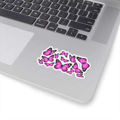Kiss-Cut Vinyl Decals - Beautiful purple monarch butterfly Printify