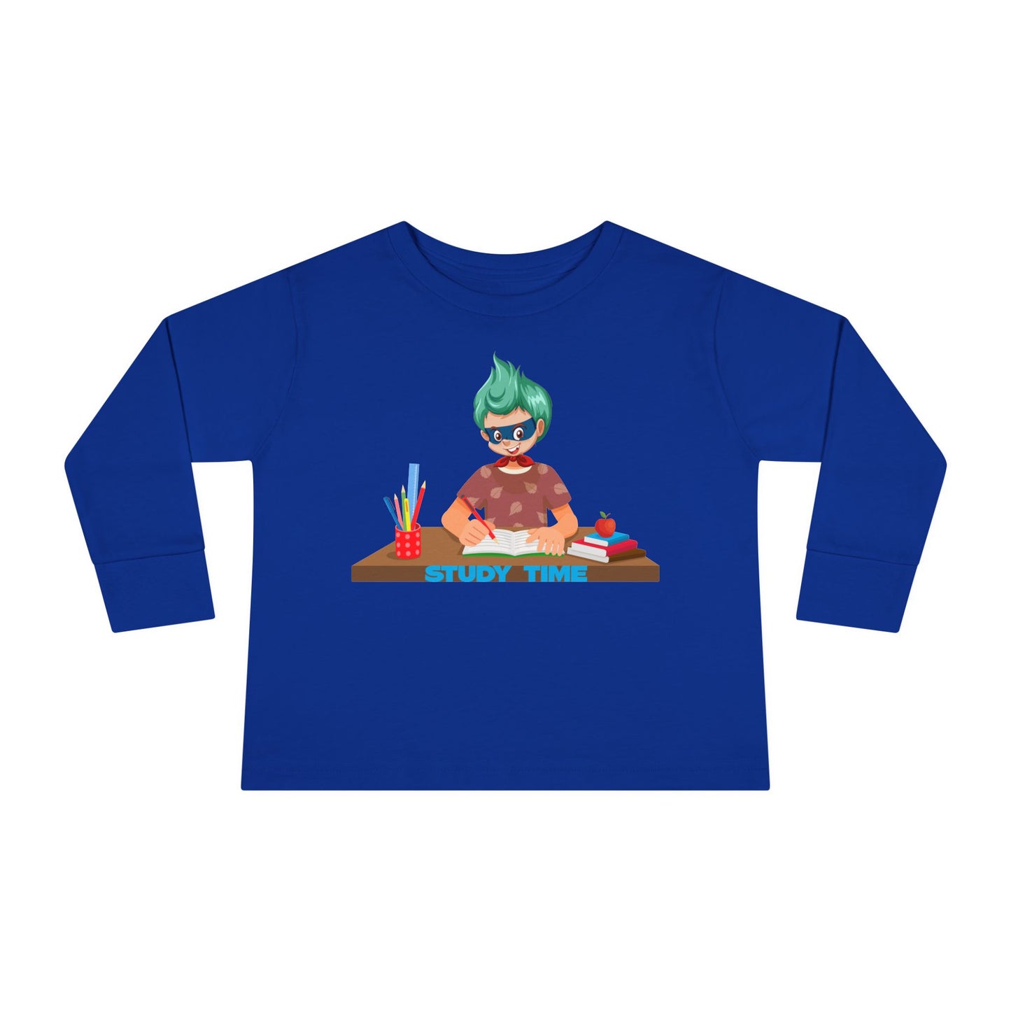 Toddler Long Sleeve Tee - Super kiddo studying - [[{"value":"Wonderwear Kid"}]]