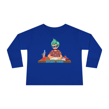 Toddler Long Sleeve Tee - Super kiddo studying - [[{"value":"Wonderwear Kid"}]]
