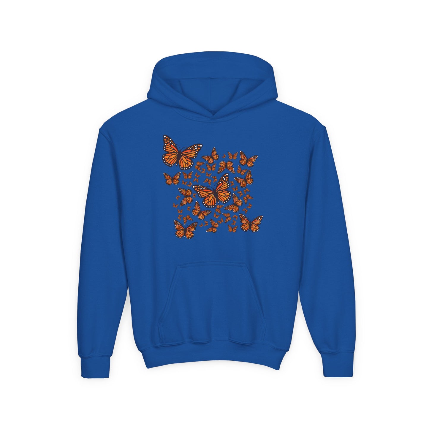 Youth Heavy Blend Hooded Sweatshirt -  Monarch butterflies