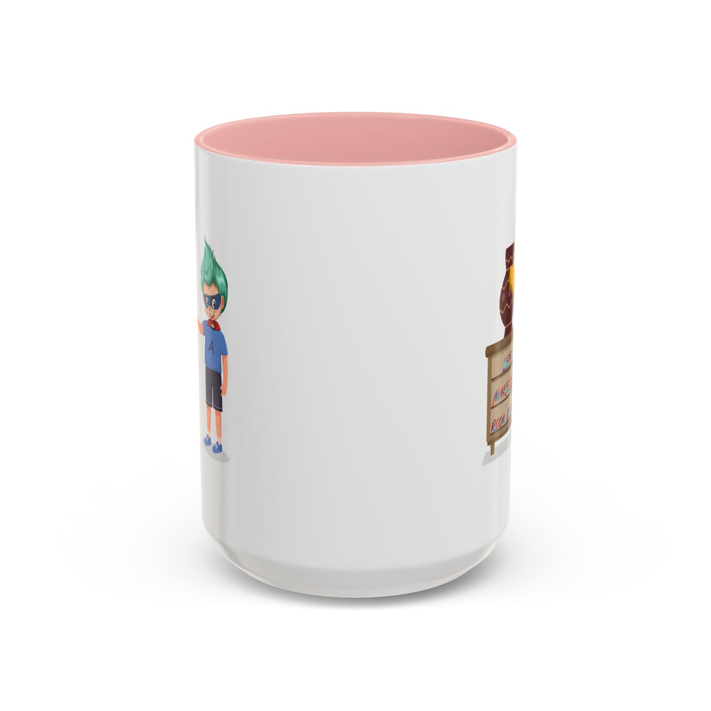 Accent Coffee Mug - Super kiddo cleaning a vase