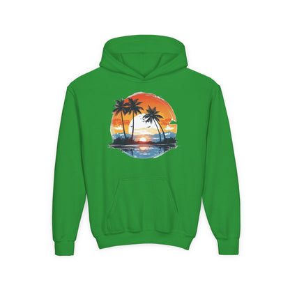 Kids Tropical Sunset Hoodie Printify