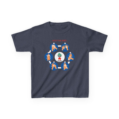 Kids Heavy Cotton™ Tee - Super kiddo teaching how to wash hands - [[{"value":"Wonderwear Kid"}]]
