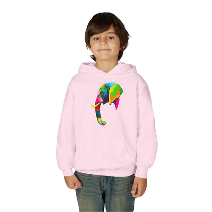 Youth hoodie with adorable elephant design Printify