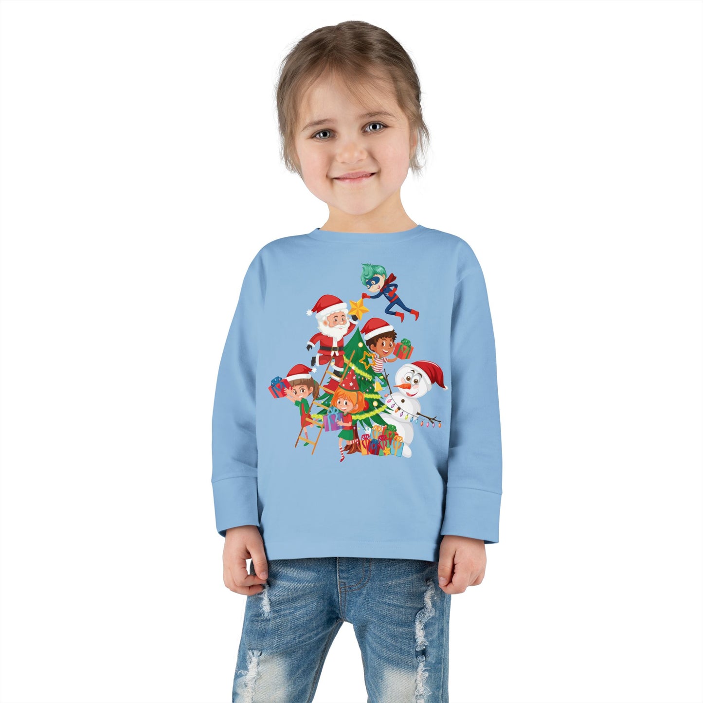 Toddler Long Sleeve Tee - Super kiddo making christmas tree - [[{"value":"Wonderwear Kid"}]]