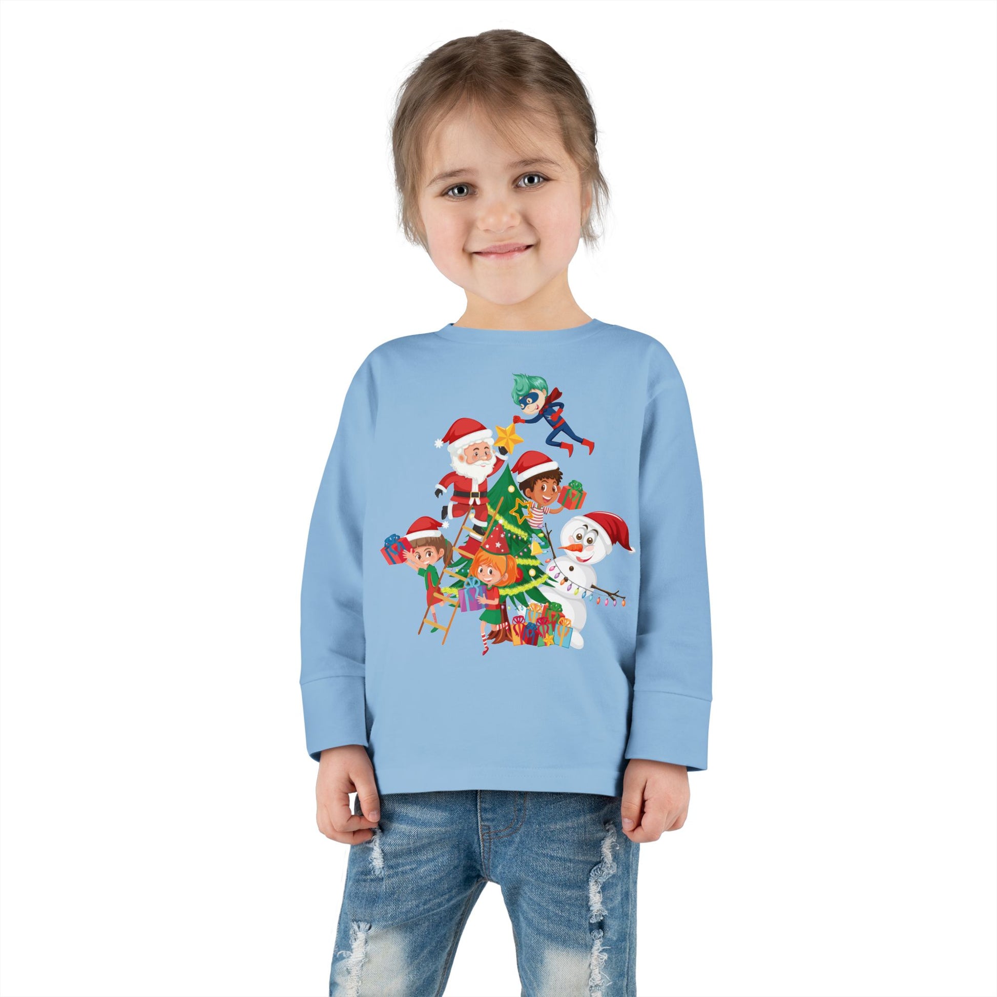 Toddler Long Sleeve Tee - Super kiddo making christmas tree - [[{"value":"Wonderwear Kid"}]]
