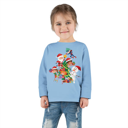 Toddler Long Sleeve Tee - Super kiddo making christmas tree - [[{"value":"Wonderwear Kid"}]]