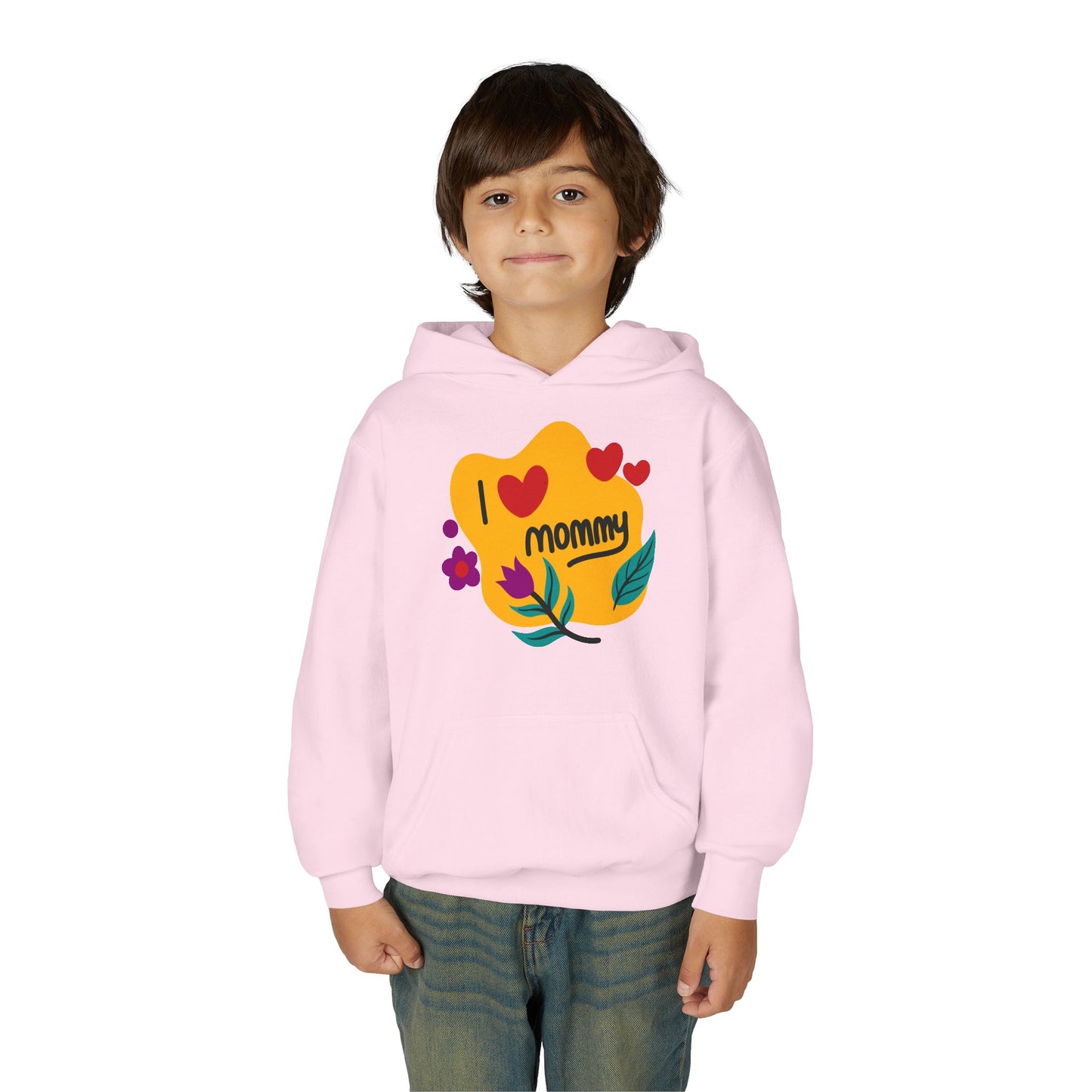 Youth Heavy Blend Hooded Sweatshirt - I love you mommy