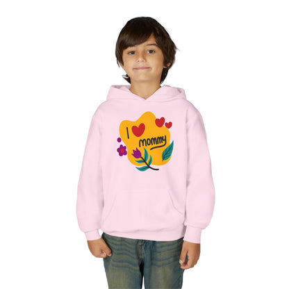 Youth Heavy Blend Hooded Sweatshirt - I love you mommy Printify