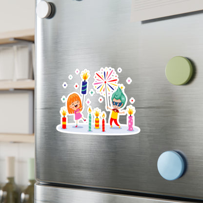 Christmas Kiss-Cut Vinyl Decals – Super kiddo lighting fireworks - [[{"value":"Wonderwear Kid"}]]