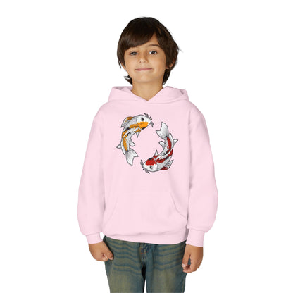 Youth Heavy Blend Hooded Sweatshirt - Koi fish Printify