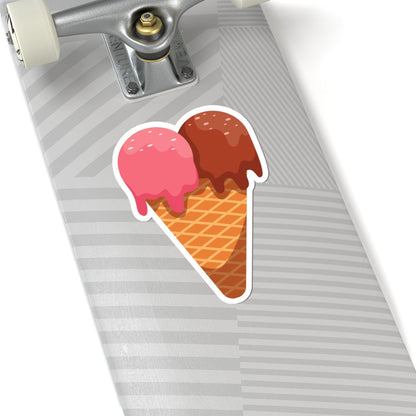 Kiss-Cut Stickers - Cone with Ice Cream Printify