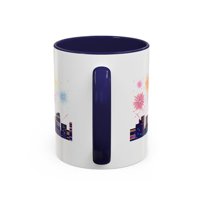 Accent Coffee Mug - Super kiddo with fireworks - [[{"value":"Wonderwear Kid"}]]