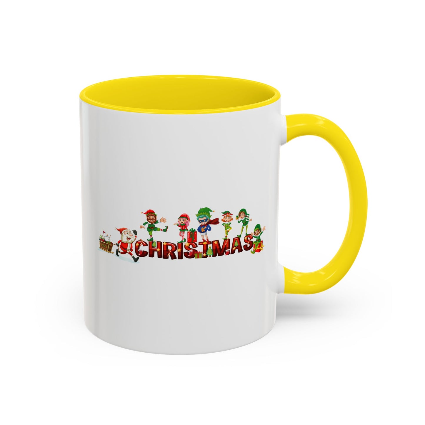 Accent Coffee Mug - Christmas with santa claus and friends
