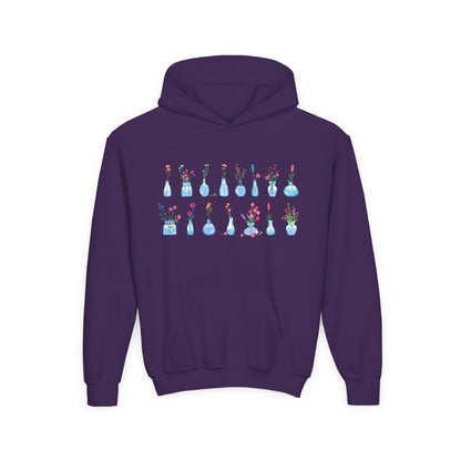 Youth Heavy Blend Hooded Sweatshirt - Set of flower vase Printify
