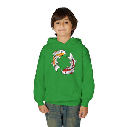 Youth Heavy Blend Hooded Sweatshirt - Koi fish Printify