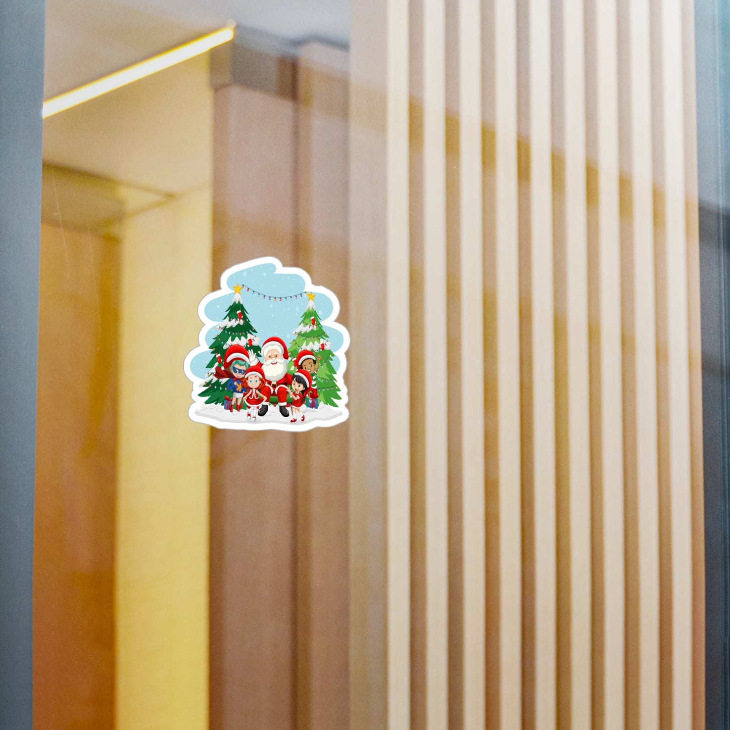 Christmas Kiss-Cut Vinyl Decals – Super kiddo with santa claus - [[{"value":"Wonderwear Kid"}]]