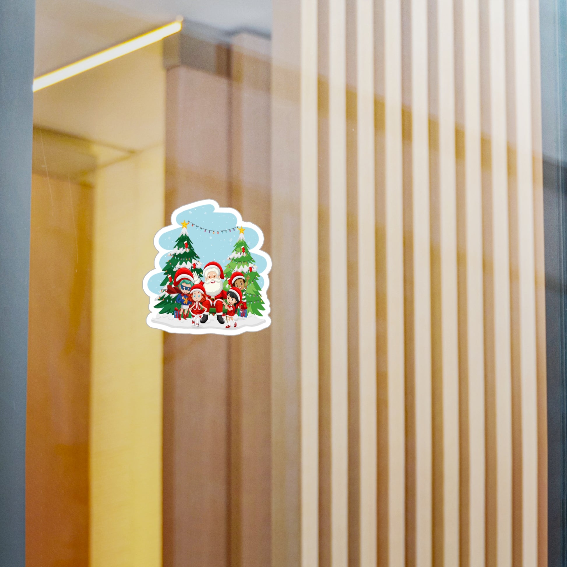 Christmas Kiss-Cut Vinyl Decals – Super kiddo with santa claus - [[{"value":"Wonderwear Kid"}]]