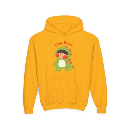 Youth Heavy Blend Hooded Sweatshirt - Tiny Raur, Cute Dino Printify