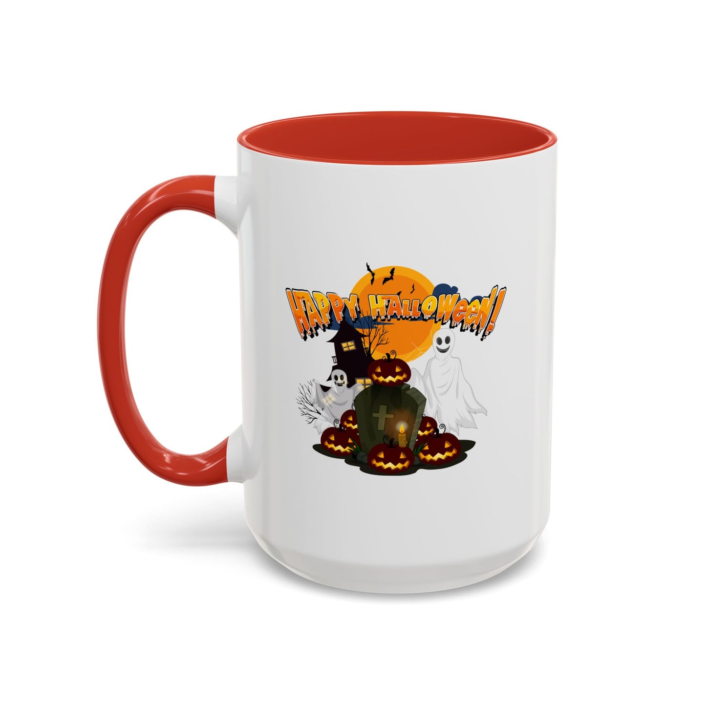 Accent Coffee Mug - Happy holloween - cemetery