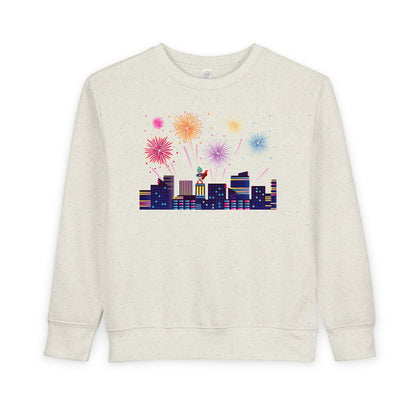 Toddler Sweatshirt - Super kiddo with fireworks - [[{"value":"Wonderwear Kid"}]]