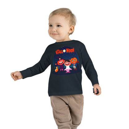 Toddler Long Sleeve Tee - Super kiddo wearing pumpkin - [[{"value":"Wonderwear Kid"}]]