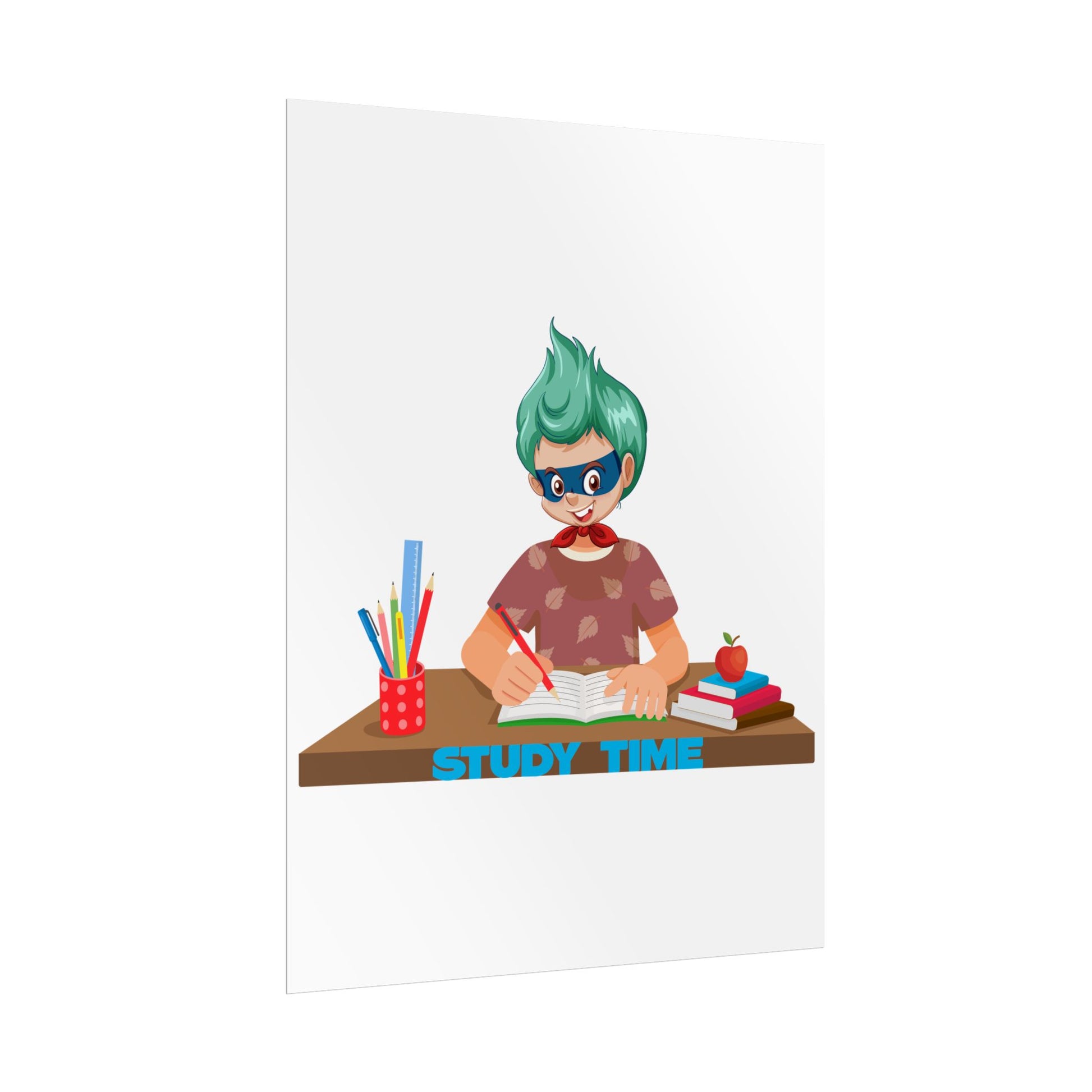 Rolled Posters - Super kiddo studying - [[{"value":"Wonderwear Kid"}]]