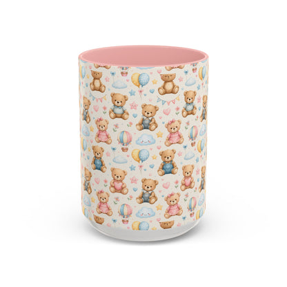Accent Coffee Mug  (11/15 oz) - Pastel Teddy Bear Nursery