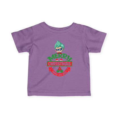 Infant Fine Jersey Tee - Merry chridtmas from super kiddo - [[{"value":"Wonderwear Kid"}]]