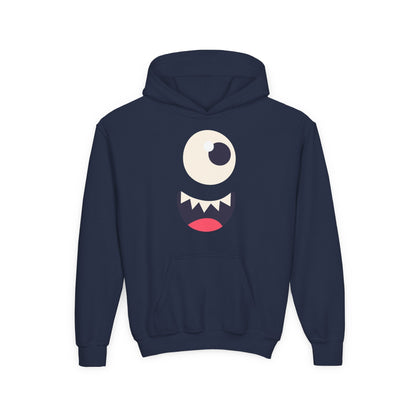 Youth Heavy Blend Hooded Sweatshirt - Monsters face Printify