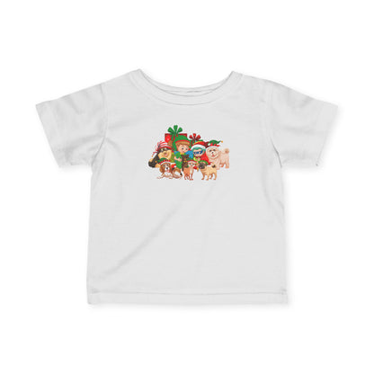 Infant Fine Jersey Tee - Christmas with super kiddo pet friends without text - [[{"value":"Wonderwear Kid"}]]