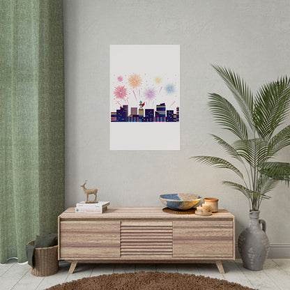 Rolled Posters - Super kiddo with fireworks - [[{"value":"Wonderwear Kid"}]]