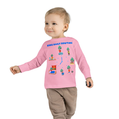 Toddler Long Sleeve Tee - Super kiddo daily routine - [[{"value":"Wonderwear Kid"}]]