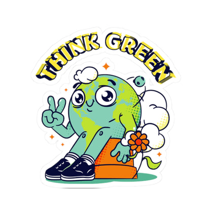 Kiss-Cut Stickers - 'Think Green' Printify